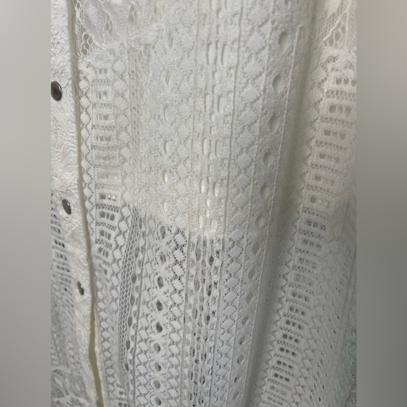 NWT BCBG LACE MAXI BOHEMIAN SKIRT POCKETS BUTTON UP FORMAL BEACH - Picture 6 of 13